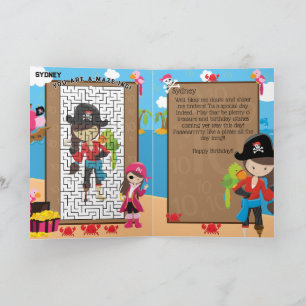 Carte Filles amusantes Pirate Vous êtes un labyrinthe me
