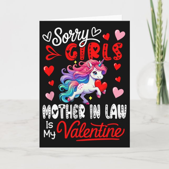 Carte Filles Blague Drôle Belle-Mère Est Ma Saint-Valent (Devant)