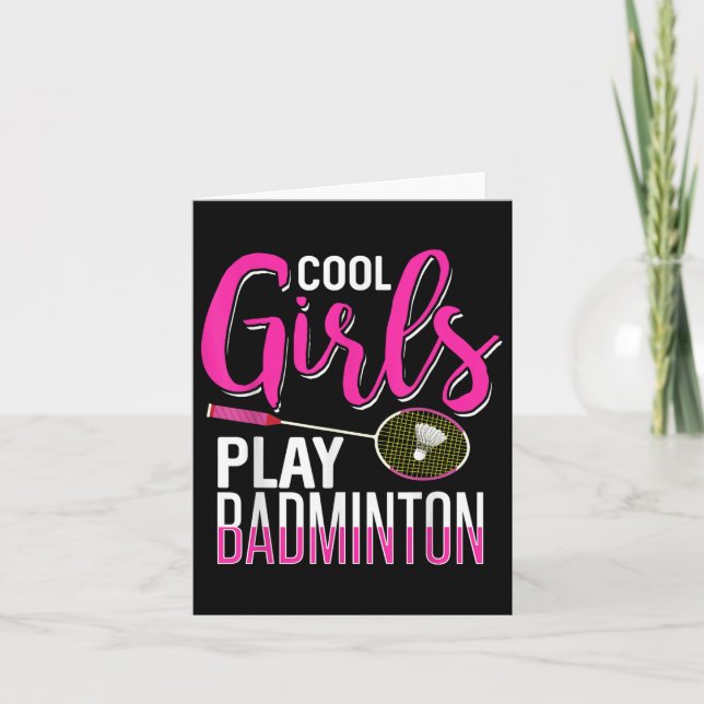 Carte Filles cool Jouer Badminton (Devant)