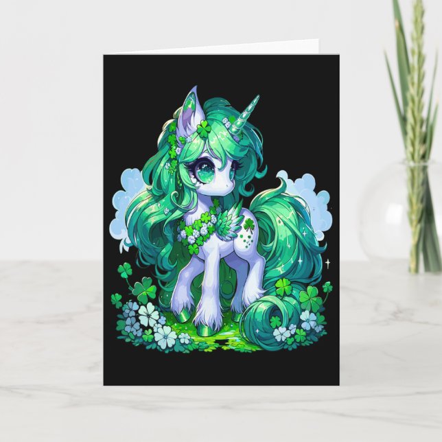Carte Filles d'anime irlandaises Licorne  (Devant)