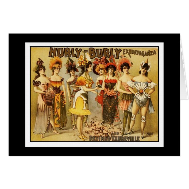 Carte Filles de danse vintage (Devant horizontal)