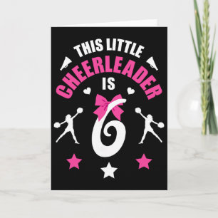 Carte Filles de pom-pom girls de 6 ans Cheerleader 6e an