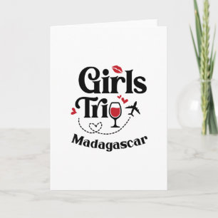 Carte Filles de vin mignonnes voyage à Madagascar vacanc