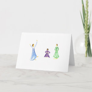 Carte Filles d'éloge d'aquarelle