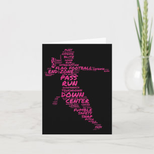 Carte Filles Drapeau Football Joueur Word Art Typographi