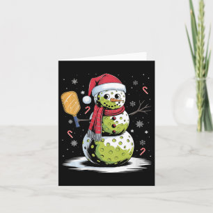 Carte Filles Drôle Pickleball Snowman Santa Hat Xmas Coo
