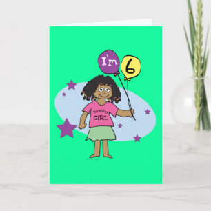 Carte Filles du 6e anniversaire