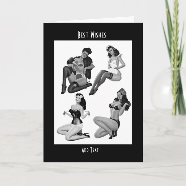 Carte Filles épinglées vintage (34-25-33-20) (Devant)