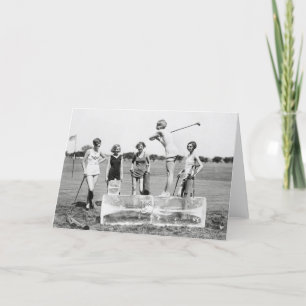 Carte Filles Flapper Jouant au Golf, 1926