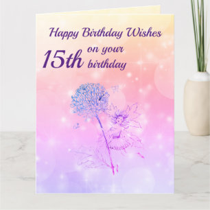 Carte Filles heureux 15e anniversaire Salutation