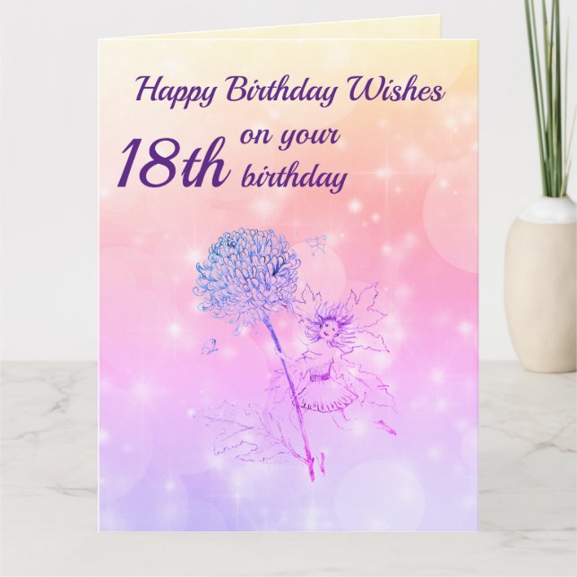 Carte Filles heureux 18e anniversaire Salutation (Devant)