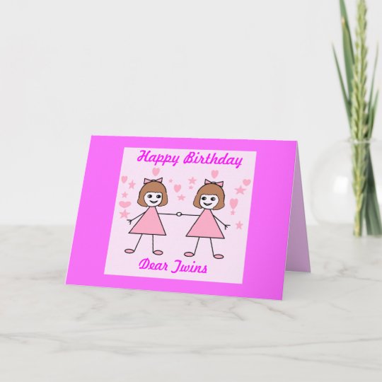 Carte Filles Jumelles Joyeux Anniversaire Zazzle Fr