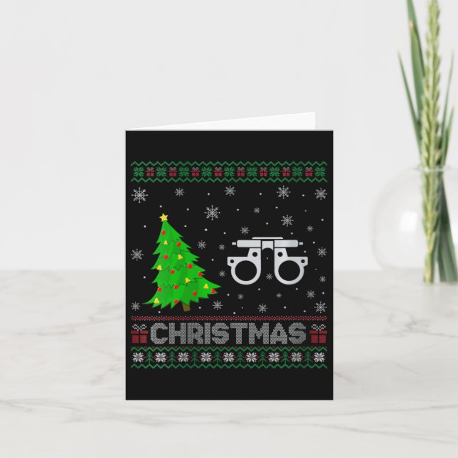 Carte Filles Optométrie Xmas Arbre Éclairage Noël laid (Devant)