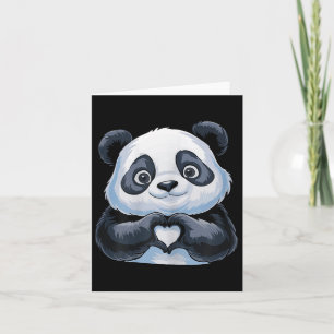Carte Filles Panda Amour Coeur Panda Porter Des Vêtement