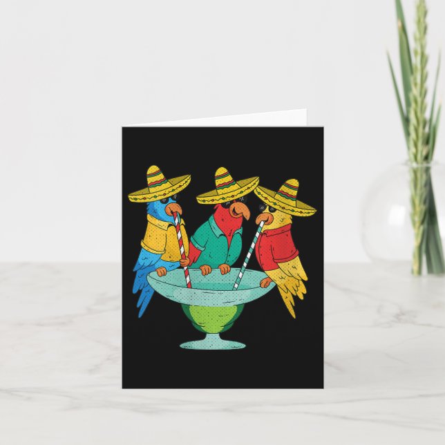 Carte Filles Parrot Cinco De Mayo Drôle Boire Tequila (Devant)