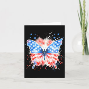 Carte Filles Patriotiques Femmes Papillon Drapeau Améric
