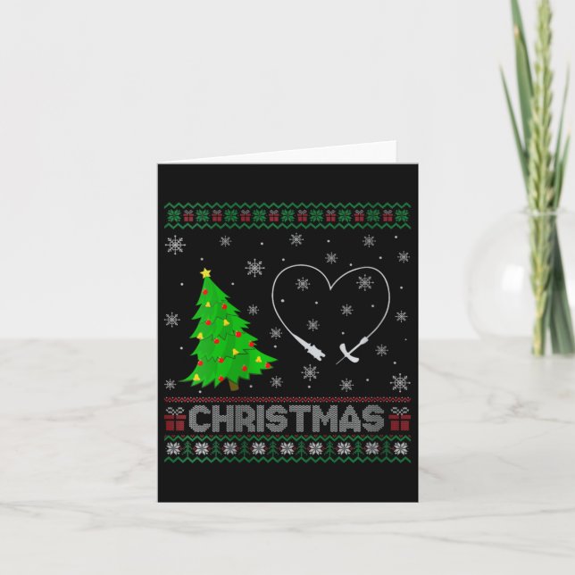 Carte Filles Phlebotomiste Xmas Arbre Éclairage Christ l (Devant)
