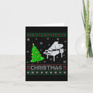 Carte Filles Piano Xmas Arbre Éclairage de Noël moche