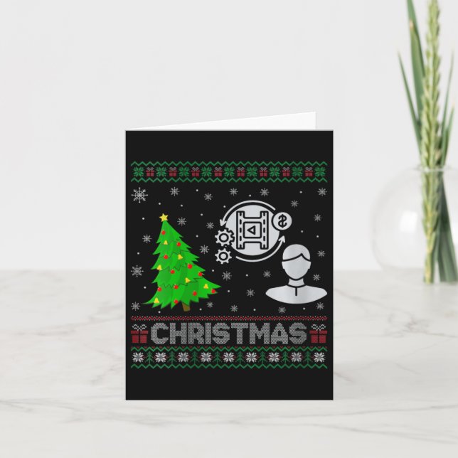 Carte Filles Producteur Xmas Arbre Éclairage Noël laid (Devant)