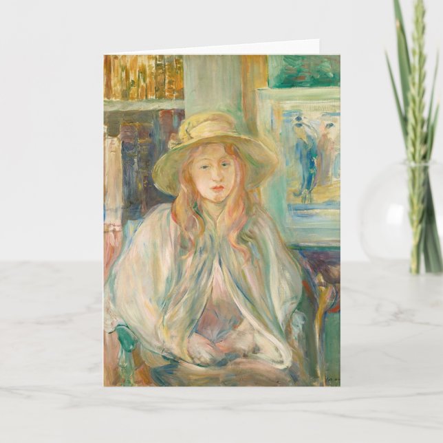 Carte Fillette au Chapeau de Paille | Berthe Morisot (Devant)