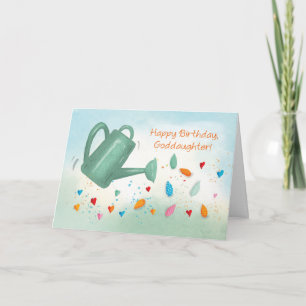 Carte Filleule Anniversaire Arrosoir En Train D'Arroser 