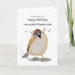 Carte Filleule Anniversaire Fun Moineau Oiseau