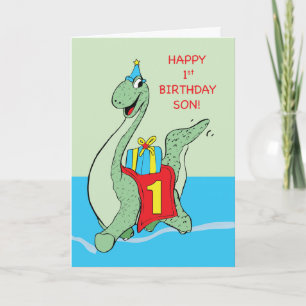 Carte Fils, 1er anniversaire Dinosaur