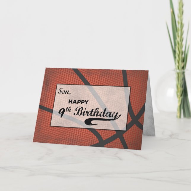 Carte Fils 9Anniversaire Basketball Grand Sport Distress (Devant)