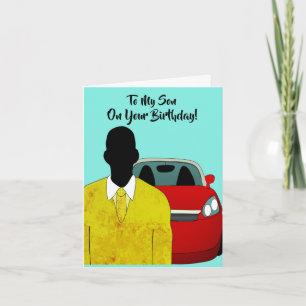 Carte Fils afro-américain heureux anniversaire