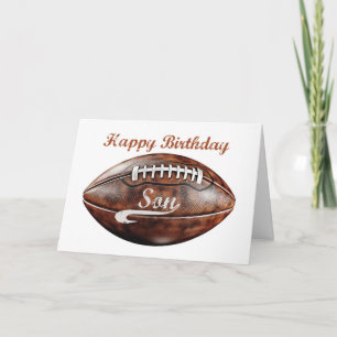 Carte Fils Anniversday Grunge Large Football pour les fa