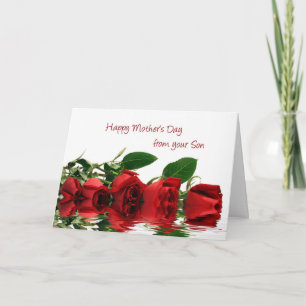Carte Fils de la mère Roses rouges