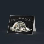 Carte Fils drôle Anniversaire Épuisé Nuit Somnolent Chie<br><div class="desc">Drôle d'anniversaire Fils Aquarelle originale Chien Husky animal de compagnie. C'est votre fête si vous voulez faire la sieste. Pour la personne avec un sens de l'humour à propos d'être sur le déclin.</div>