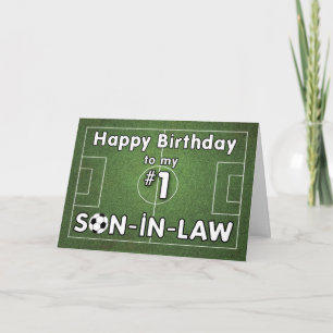 Carte Fils-en-Belle Soccer Anniversaire avec terrain d'h