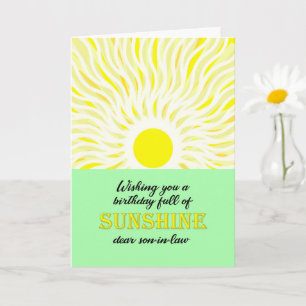 Carte Fils en droit Anniversaire Bright Sunshine Card