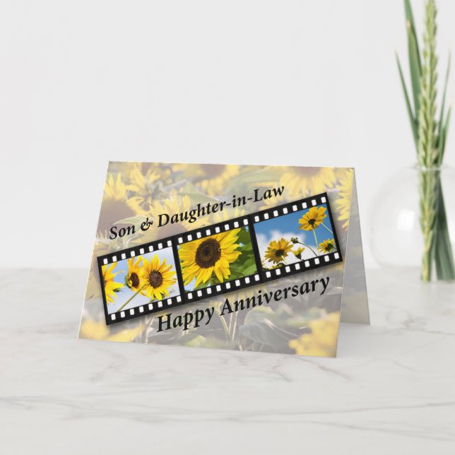 Carte Fils et belle-fille, tournesol d'anniversaire (Devant)