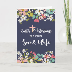 Carte Fils et femme Bénédiction de Pâques du Christ ress