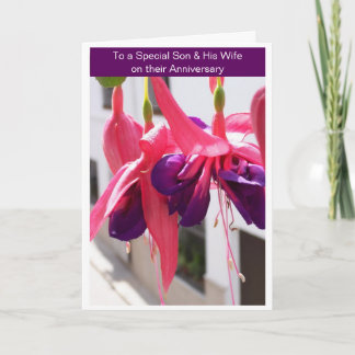 Carte Fils Et Femme Fuchsias Anniversaire Personnalisé