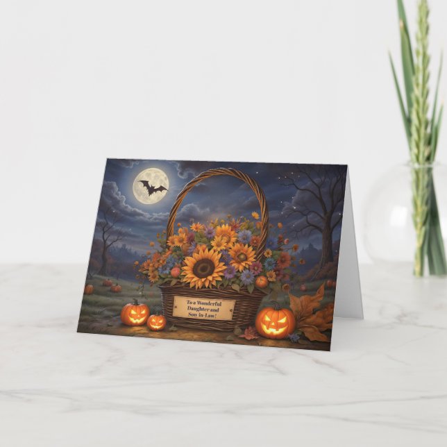 Carte Fils et fille en droit Joyeux Halloween (Devant)