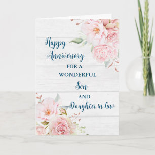 Carte Fils et fille florales en droit Anniversaire Maria
