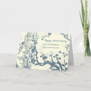 Carte Fils et Fils Bleus en Droit Anniversaire Mariage