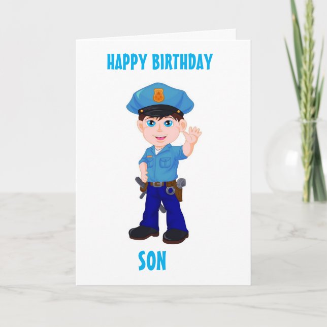 CARTE FILS ET MON POLICIER PRÉFÉRÉ À L'ANNIVERSAIRE ! CA (Devant)