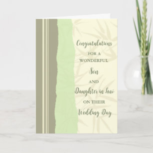Carte Fils & Fille en droit Jour de mariage Félicitation