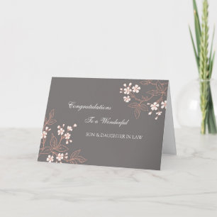 Carte Fils & Fille En Droit Mariage Félicitations Grey
