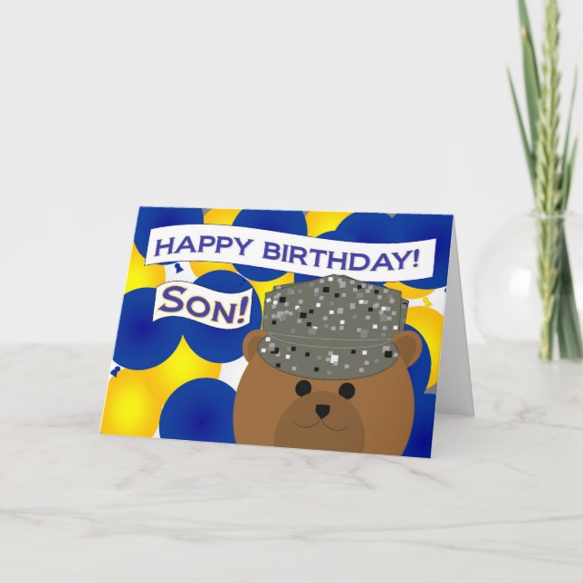 Carte Fils - Joyeux anniversaire Force aérienne service  (Devant)