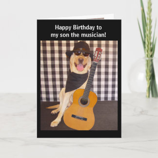 Carte Fils musicien personnalisable Anniversaire