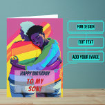 Carte Fils noir gay de maman Anniversaire<br><div class="desc">Vous avez un fils qui est LGBTQ ? Vous cherchez une façon douce de leur dire "Joyeux anniversaire" et que vous les aimez comme ils sont et que vous êtes un parent solidaire ? Souhaitez une très Bonne Naissance - gay pour votre enfant avec cette carte d'anniversaire inspirée de LGBTQ...</div>
