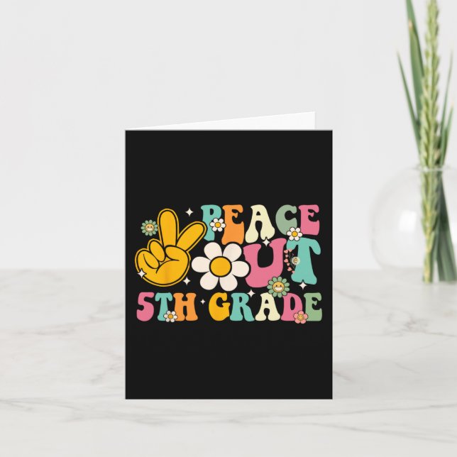 Carte Fin de 5e année Dernier jour de l'école Super (Devant)