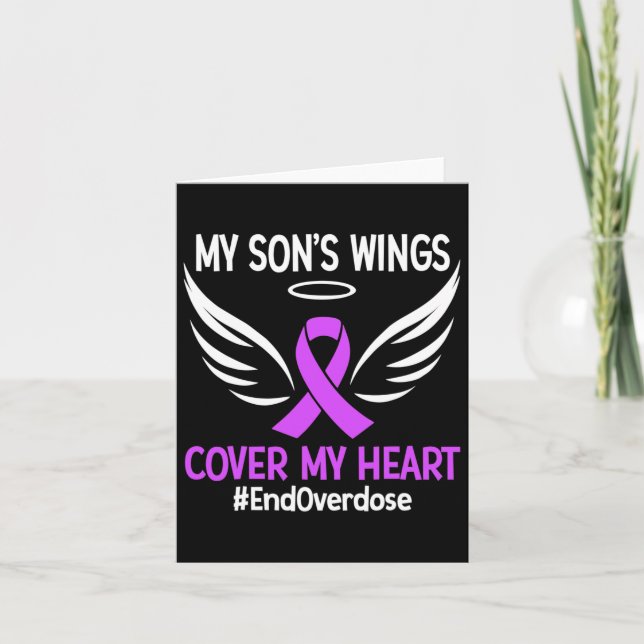 Carte Fin de l'overdose Les ailes de mon fils couvrent m (Devant)