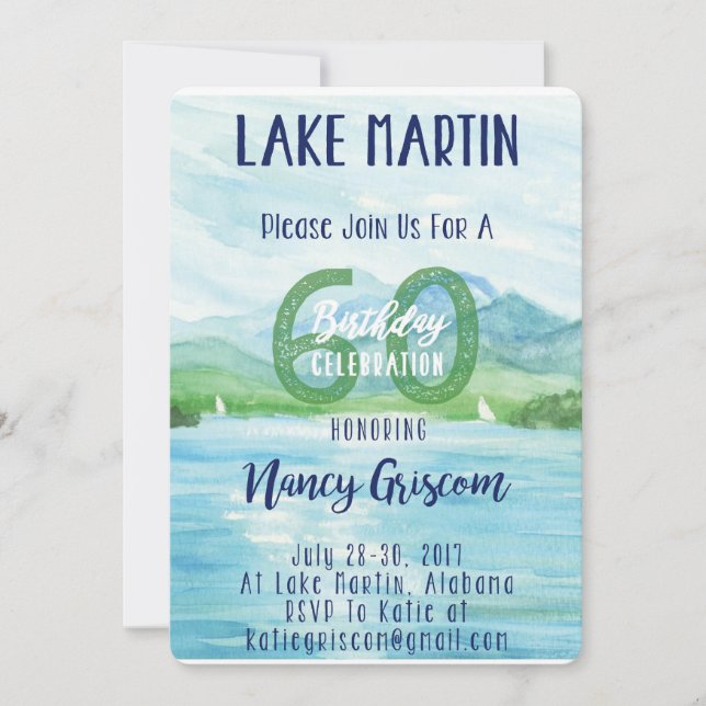 Carte Fin de semaine du 60e anniversaire du lac (Devant)