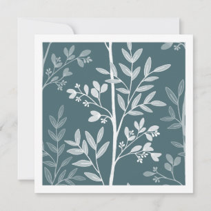 Carte fine florale en silhouette sur fond de brume